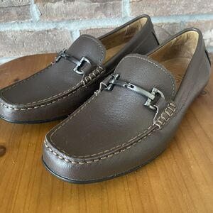Vionic Loafer Moccasin Shoes Men's Size 7 Brown Mason Silver Buckle Comfort